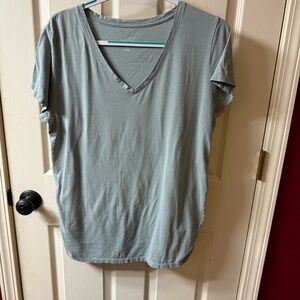 Bundle‎ of 2-Isabel Maternity V-Neck Tees- Light Green XXL & soft Red XL